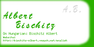 albert bischitz business card